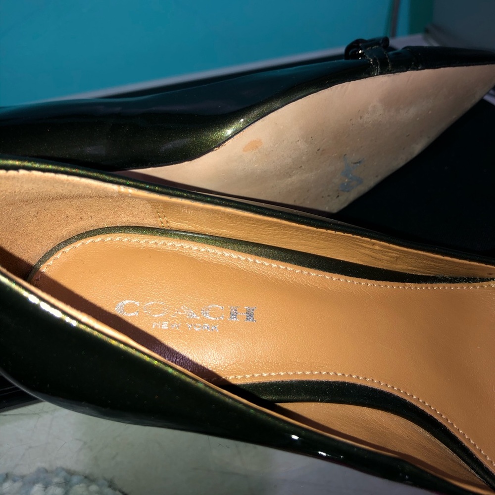 Coach Bowery heel Olive Green with Black Toe Cap - Picture 7 of 7